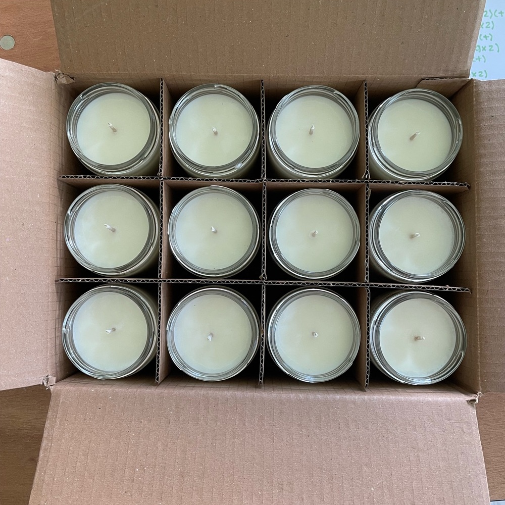 Set 12;8oz Coconut Lime Jar Candles Wedding Favors
